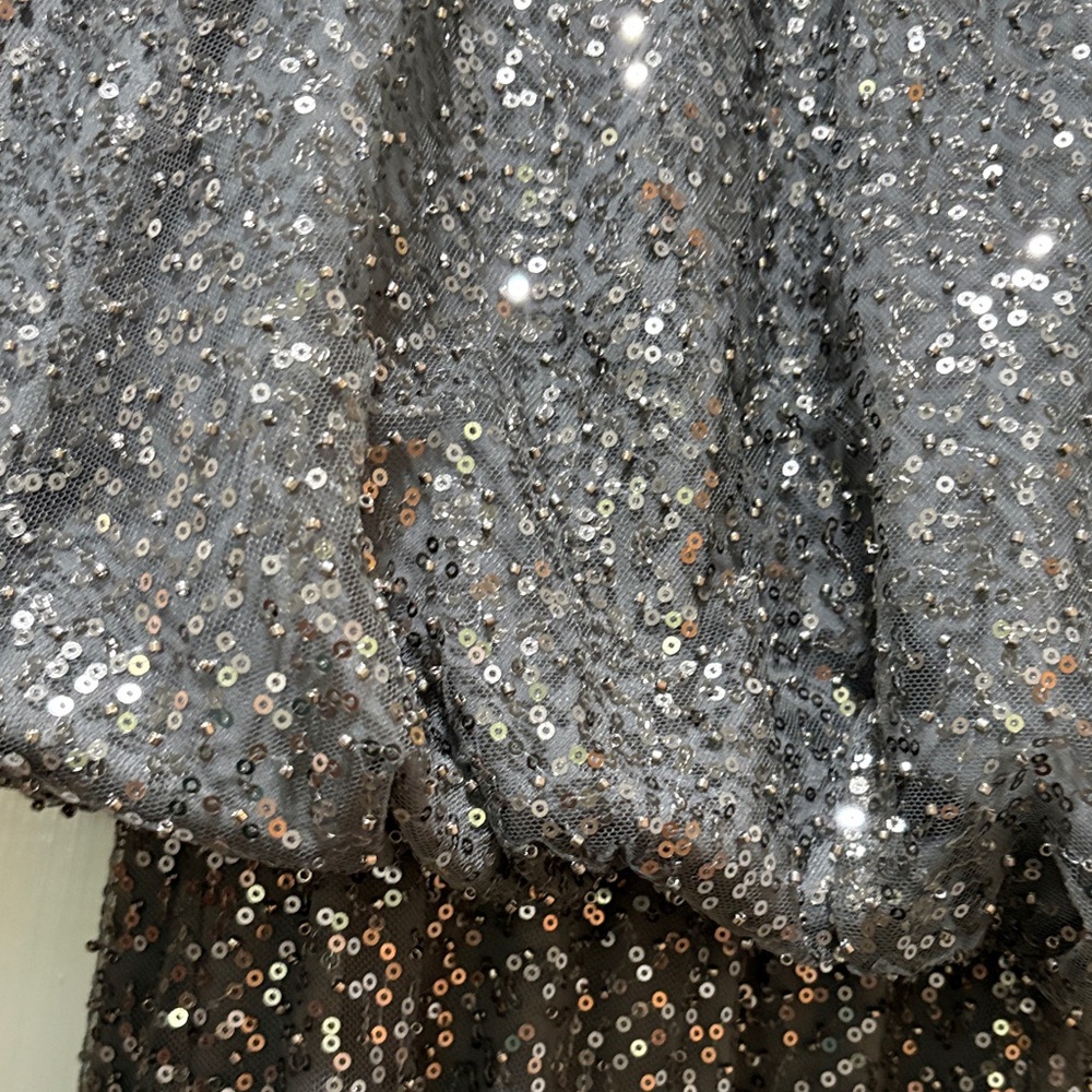 Dainty Jewells Sparkling Gray Dolman Sleeve Dress M - Picture 4 of 9